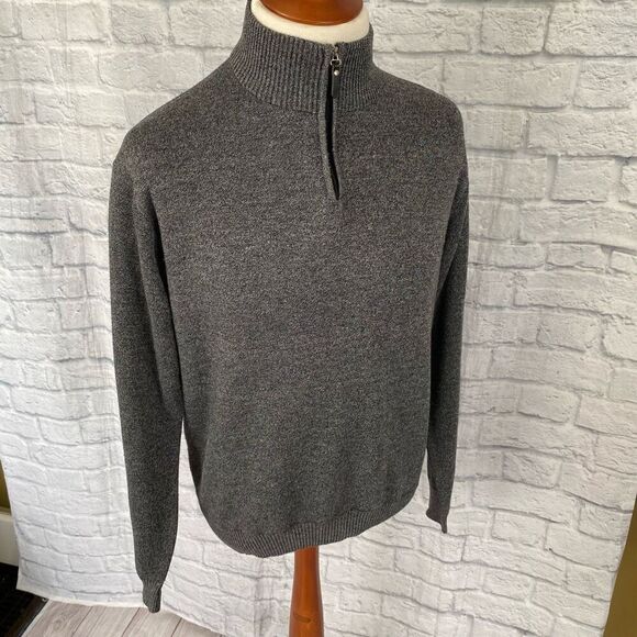 True Rock men XXL 1/4 zip pullover mock collar longsleeve sweater grey - Picture 5 of 10